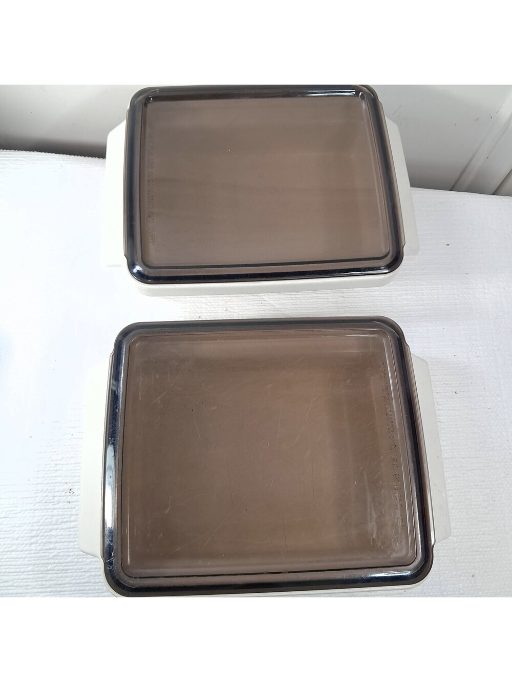 Vintage Litton Ware Conventional Oven Microwave Lidded Cookware set 2 w/ lids